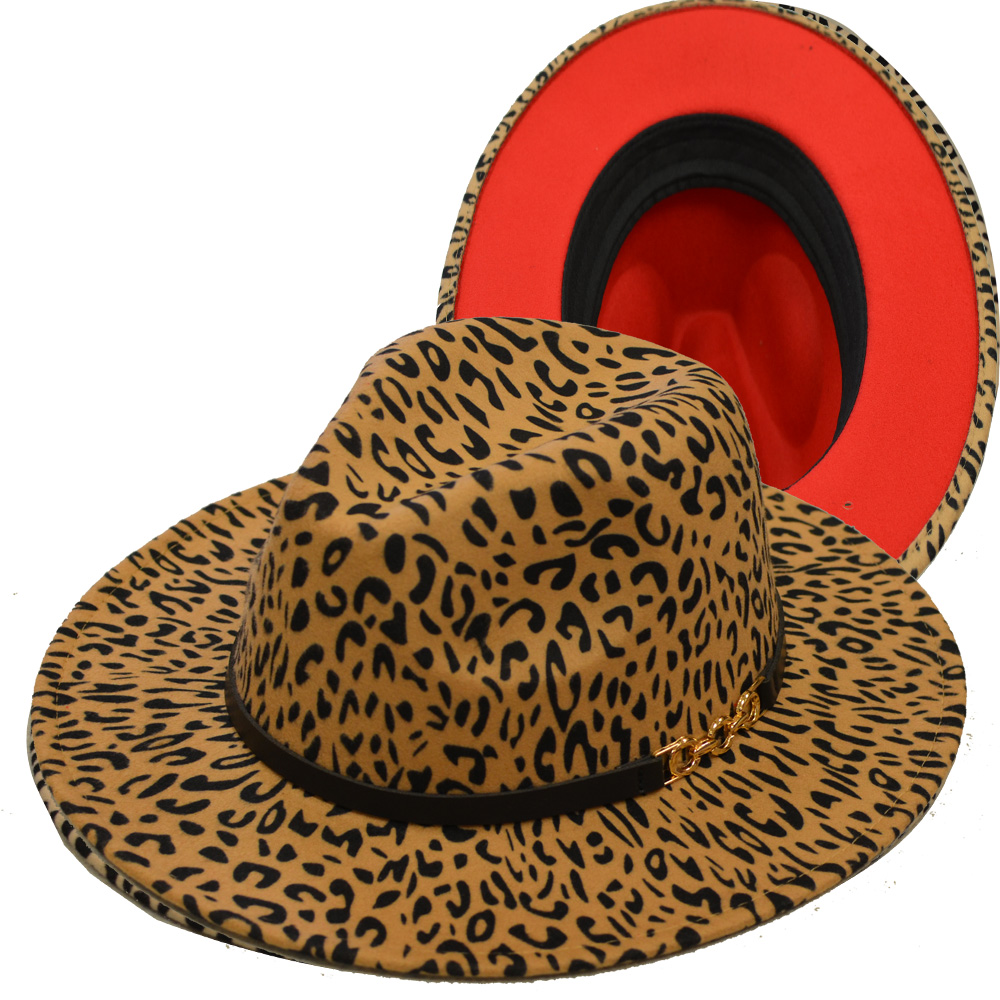 1799 Brown Leopard and Red Bottom Fedora